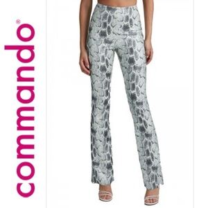 Commando Faux Leather Flare Pant Python Print Medium